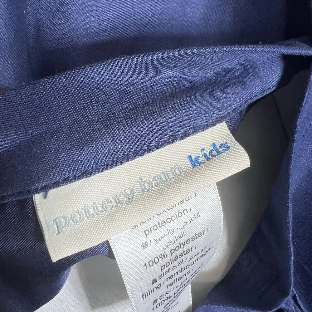 Pottery Barn Kids Standard Pillowcase One Size Navy Blue Polyester